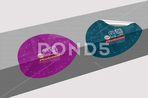 Sticker Mockup PSD Template 8 V1 PSD Template