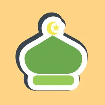 Sticker mosque domes. Islamic elements of Ramadhan, Eid Al Fitr, Eid Al Adh.. Stock Illustration