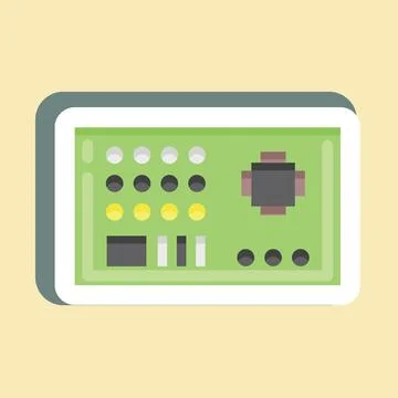 Sticker Motherboard. suitable for Computer Components symbol. simple design e 스톡 일러스트
