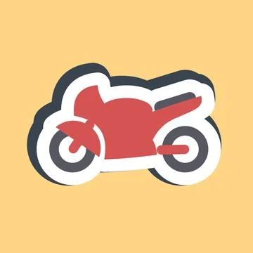 Sticker motorcycle. Transportation elements. Good for prints, posters, logo.. Stock Illustration