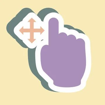 Sticker Move - Simple illustration,Editable stroke Illustrazione stock