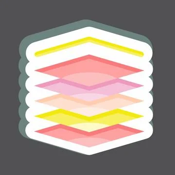 Sticker Multilayers. related to Machine Learning symbol. simple design edit.. Stock Illustration