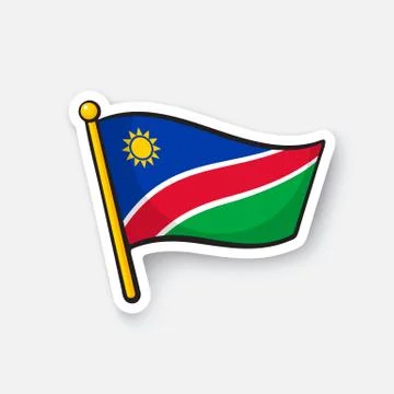 Sticker national flag of Namibia Stock Illustration