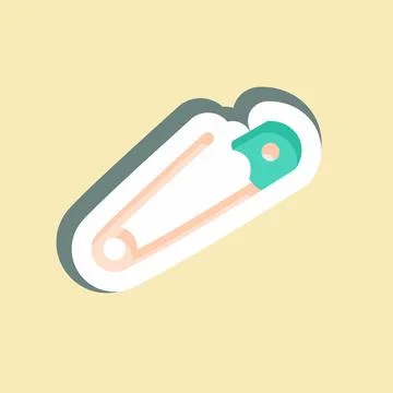 Sticker Needlework. suitable for education symbol. simple design editable. de Illustrazione stock