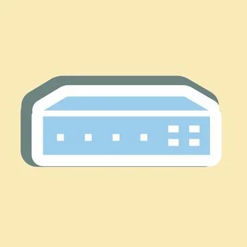 Sticker Networking Switch,Simple illustration,Editable stroke Stock Illustration