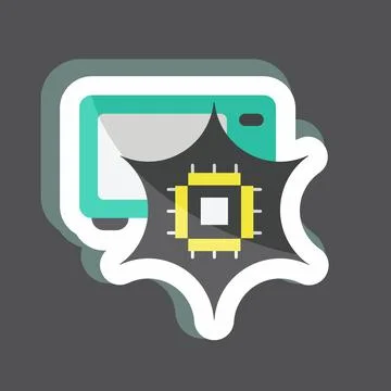 Sticker Neural Engineering. suitable for data analytics symbol. simple design 스톡 일러스트