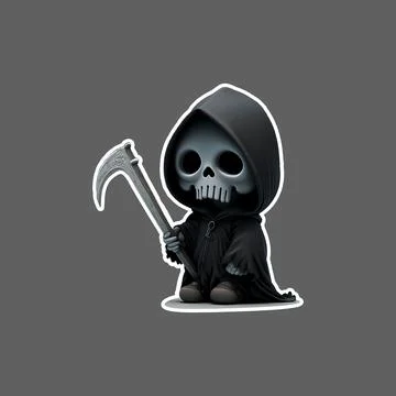 Sticker of nightmare Grim Reaper Illustrazione stock