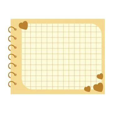 Sticker notes grid theme cute love brown Stock Illustration