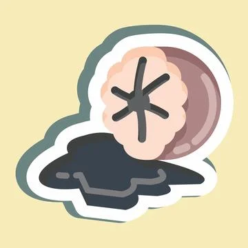Sticker Nutmeg. suitable for Nuts symbol. simple design editable. design temp Stock Illustration