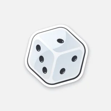 Sticker one dice Stock Illustration