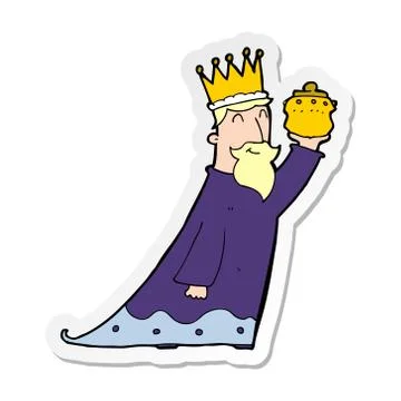 Sticker of a one of the three wise men Stock Illustration