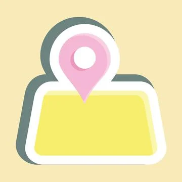 Sticker Orienteering. suitable for education. simple design editable. design  Stock Illustration