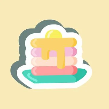 Sticker Pancake. suitable for Bee Farm. simple design editable. design templa Illustrazione stock