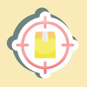 Sticker Parcel Tracking. suitable for education symbol. simple design editabl Stock Illustration
