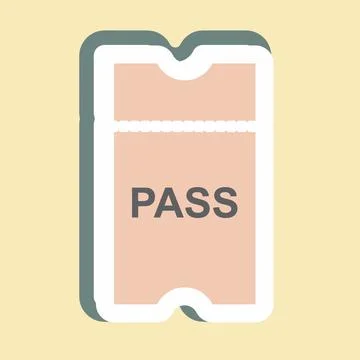 Sticker Passes - Simple illustration,Editable stroke Stock Illustration
