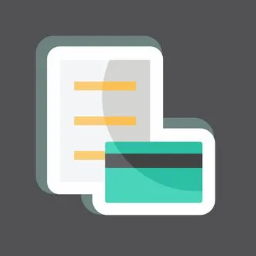 Sticker Pay via Card. suitable for digital web symbol. simple design editable イラスト素材
