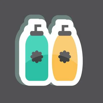 Sticker Perfume Bottles. suitable for Spa symbol. simple design editable. des Stock-Illustration