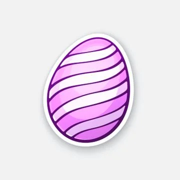 Sticker pink Easter egg with spiral pattern Stock Illustration