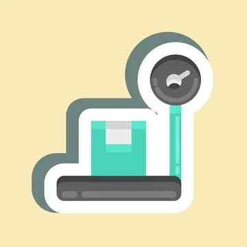 Sticker Platform Scale. suitable for education symbol. simple design editable Stock Illustration