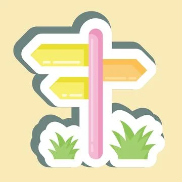 Sticker Pointer. suitable for City Park symbol. simple design editable. desig Stock Illustration