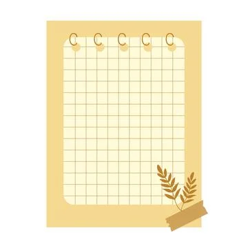 Sticker portrait grid notes cute theme autumn brown pastel Stock Illustration