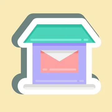 Sticker Post Office. suitable for education symbol. simple design editable. d Illustration