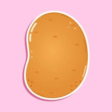 Sticker Potato character. Vector hand drawn cartoon kawaii character illust.. Stock Illustration