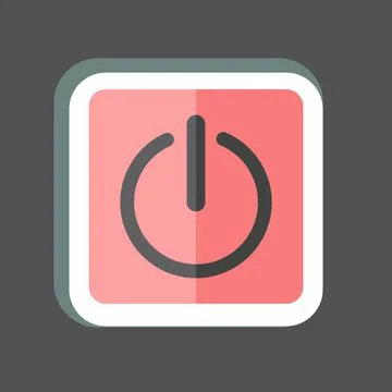 Sticker Power Button. suitable for Programming symbol. simple design editable Stock Illustration