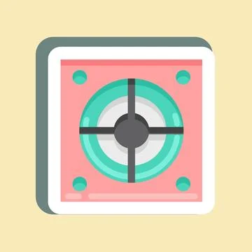 Sticker Power Supply. suitable for Computer Components symbol. simple design  Stock-Illustration