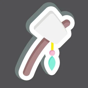 Sticker Primitive Axe. related to American Indigenous symbol. simple design.. Stock-Illustration