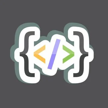 Sticker Programming. suitable for Programming symbol. simple design editable. Stock Illustration