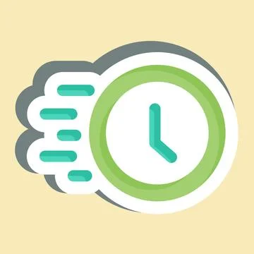 Sticker Progress Clock. related to Development symbol Illustrazione stock