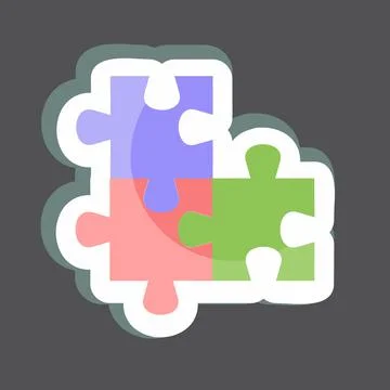 Sticker Puzzles. suitable for Programming symbol. simple design editable. des Illustrazione stock