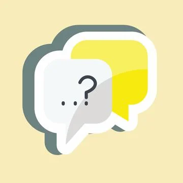 Sticker Question. suitable for Feedback symbol. simple design editable. desig Illustration