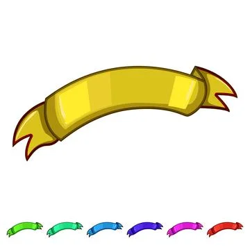 Sticker red ribbon cartoon vector graphic 스톡 일러스트