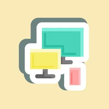 Sticker Responsive. suitable for Startup symbol. simple design editable. desi Stock Illustration