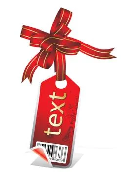 Sticker with ribbon Stock Illustration