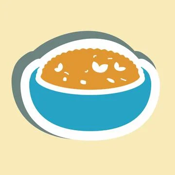 Sticker Risotto - Simple illustration,Editable stroke Illustrazione stock