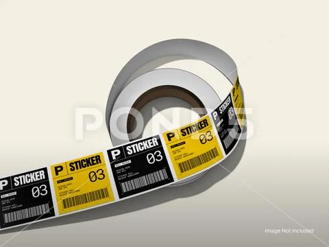 Sticker Roll Mockup Label Packaging PSD-Vorlage