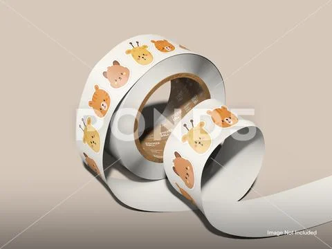 Sticker Roll Mockup PSD Template