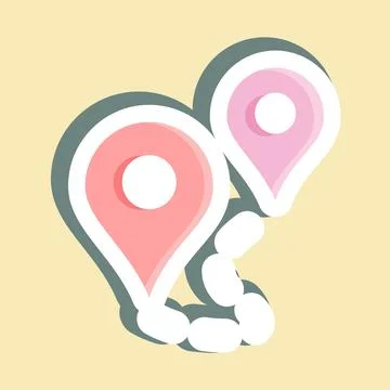 Sticker Route. suitable for education. simple design editable. design templat Stock Illustration