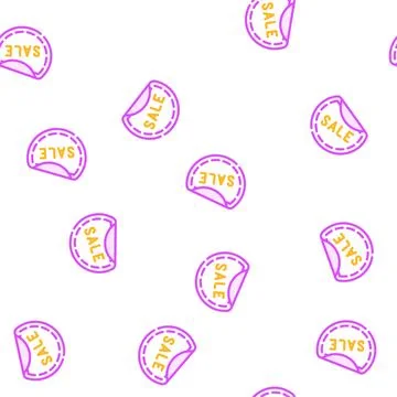 Sticker sale vector seamless pattern Stock Illustration