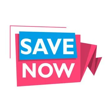 Sticker Save NOW, vector illustration Stock Illustration
