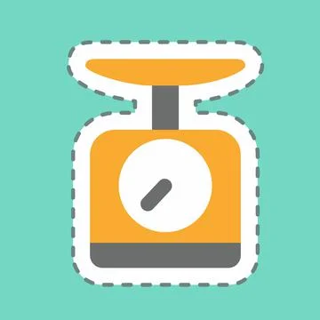 Sticker Scale - Line Cut - Simple illustration,Editable stroke 스톡 일러스트
