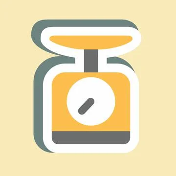 Sticker Scale - Simple illustration,Editable stroke Stock Illustration