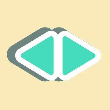 Sticker Scroll Horizontal - Color Mate Style,Simple illustration,Editable str Stock Illustration