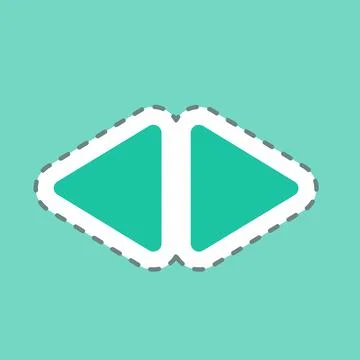 Sticker Scroll Horizontal - Line Cut,Simple illustration,Editable stroke Stock Illustration