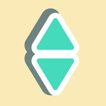 Sticker Scroll Vertical - Color Mate Style,Simple illustration,Editable strok 스톡 일러스트