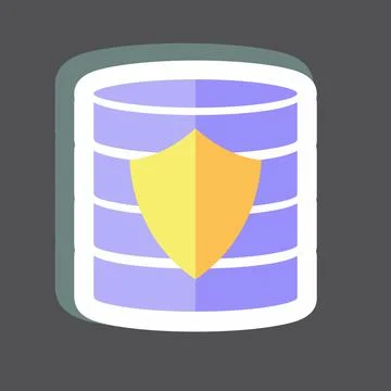 Sticker Secured Backup. suitable for data analytics symbol. simple design edi Stock Illustration