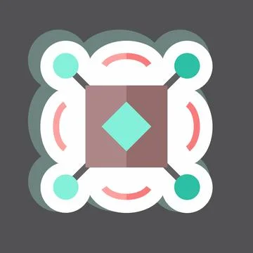 Sticker Sensors. suitable for data analytics symbol. simple design editable.  Stock Illustration